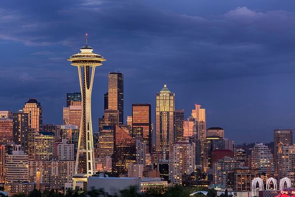 Jones, Adam 아티스트의 Seattle skyline at dusk-Seattle-Washington State작품입니다.